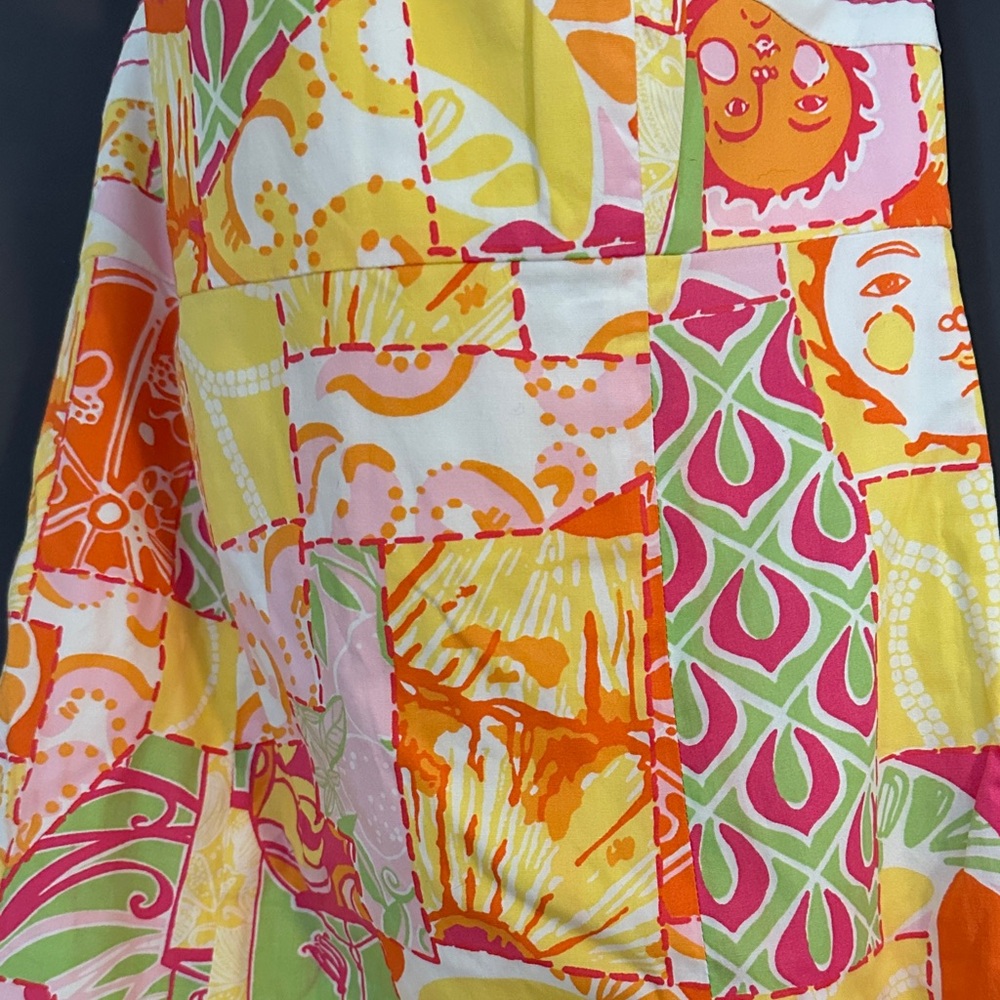 Lilly Pulitzer Size 0 Patchwork Strapless Dress - image 3